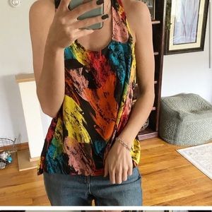 multicolored flowy tank